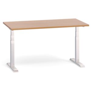 Výškově nastavitelný stůl, elektrický, 735-1235 mm, deska 1600x800 mm, buk, šedá podnož