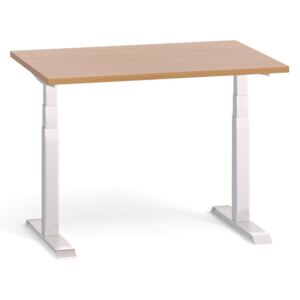 Výškově nastavitelný stůl, elektrický, 735-1235 mm, deska 1200x800 mm, buk, šedá podnož