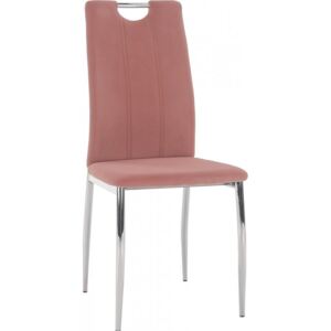 Tempo Kondela Jídelní židle OLIVA NEW, růžová Velvet látka/chrom