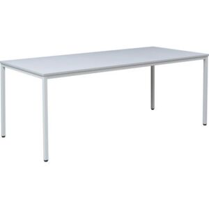 Jídelní stůl Manutan Dino se světle šedým podnožím RAL 7035, 180 x 80 x 74,5 cm, světle šedý