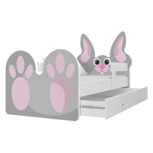 Dětská postel králík s matrací , roštem a šuplíkem