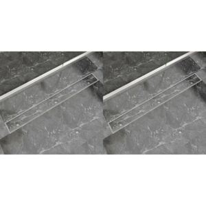 Sprchový odtokový žlab rovný 2 ks 1030 x 140 mm nerezová ocel