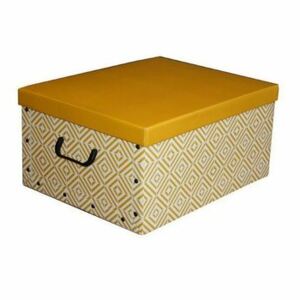 Compactor Skládací úložná krabice - karton box Compactor Nordic 50 x 40 x 25 cm, žlutá