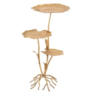 Zlatý kovový odkládací stolek ve tvaru květiny Plant - 55*45*85cm