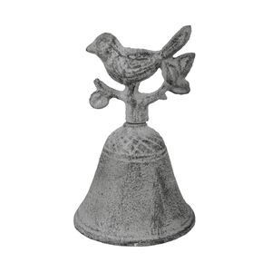 Esschert design Zvoneček šedá litina s ptáčkem