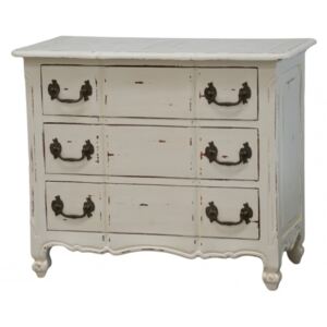 Bramble Furniture Komoda Provence, střední velikost, bílá patina