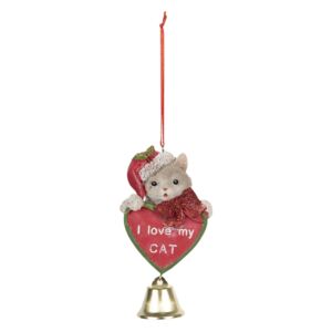 Závěsná dekorace kočička se zvonečkem - 7*4*12 cm
