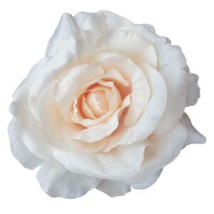 Dekorační květina krémovo-růžová růže s klipem - Ø14*7 cm