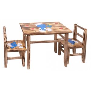 Dětský dřevěný stoleček s židličkami Pohádková postava