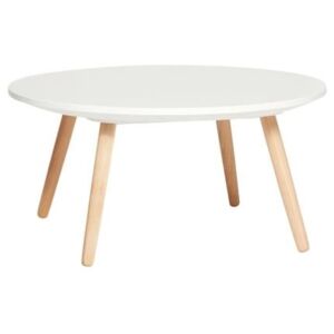 Bílý dřevěný konferenční stolek Hübsch Josva 80 cm