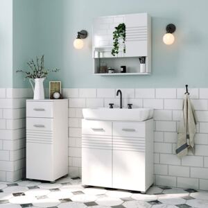 VASAGLE Koupelnová zrcadlová skříňka bílá 54 x 55 cm