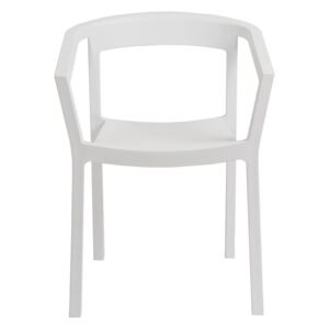 Židle PEACH bílá, Sedák bez čalounění, Nohy: polypropylén, plast, barva: bílá, s područkami plast