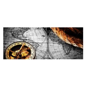 Historický obraz mapy světa a kompasu (K011365K10040)