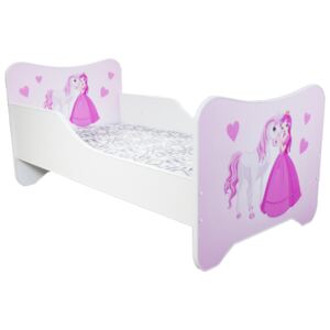 Dětská postel s obrázkem 160x80 - Princezna (Dětská postel Princezna 160x80 bez úložného prostoru)
