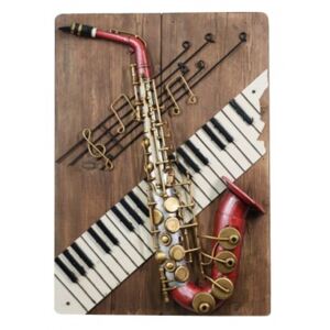 Stylový 3D panel Svět hudby se saxofonem