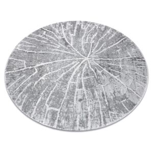Koberce Łuszczów Moderní MEFE kulatý koberec 2784 Pařez stromu - Strukturální, dvě úrovně rouna šedá kruh 120 cm