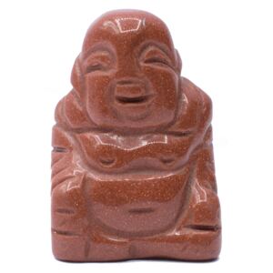 Avanturín oranžový syntetický (pouštní písek) - Buddha - tromlovaný kámen