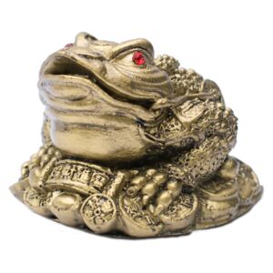 Třínohá žába bronzová - soška Feng shui Malá