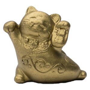 Maneki neko - bronzová mávající kočička malá - feng shui