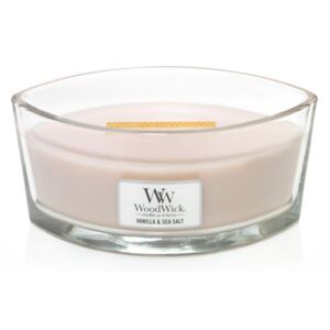 WoodWick - vonná svíčka Vanilla & Sea Salt (Vanilka & mořská sůl) 453g (Jemné vanilkové květy vířící se s nádechem mořské soli a jasmínu.)