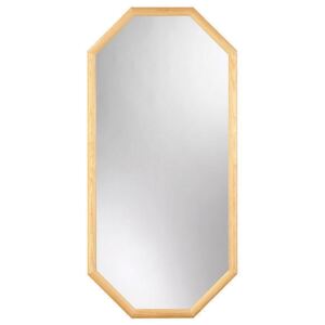 AMIRRO Zrcadlo na zeď chodbu do pokoje ložnice předsíně JUPITER 39 x 80 cm v dřevěném rámu - osmihran, přírodní odstín 210-414
