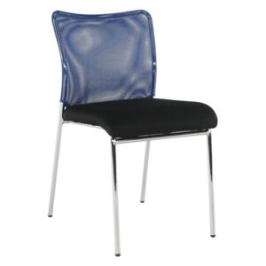 Zasedací židle, modrá/černá/chrom, ALTAN