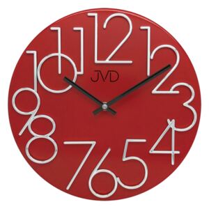 Kovové designové nástěnné červené hodiny JVD HT23.7
