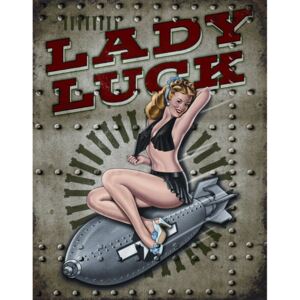 Plechová cedule: Lady Luck - 40x30 cm