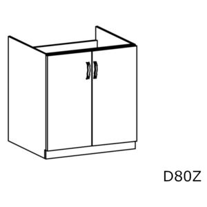 Kuchyňská skříňka dřezová dvoudveřová PROWANSJA D80Z + kuchyňský dřez, 80x82x47, bilá/sosna Andersen