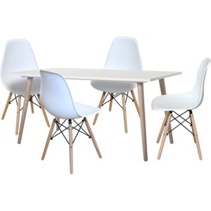 Jídelní stůl GÖTEBORG 50 + 4 židle UNO bílé