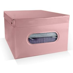 Skládací úložný box PVC se zipem Compactor Nordic 50 x 38.5 x 24 cm, růžový (Antique)