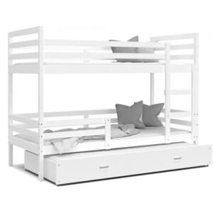 Dětská patrová postel s přistýlkou JACEK 3 80x190 bílá Výprodej