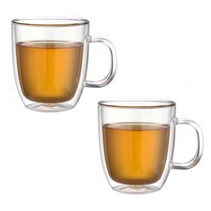 Dvoustěnný skleněný šálek na čaj 480 ml 2ks - Pavina