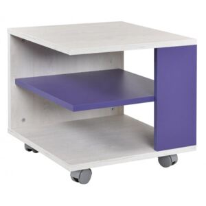 Konferenční stolek Numero - dub bílý/fialová