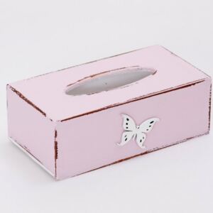 Krabička na kapesníky růžová - Motýl 1270
