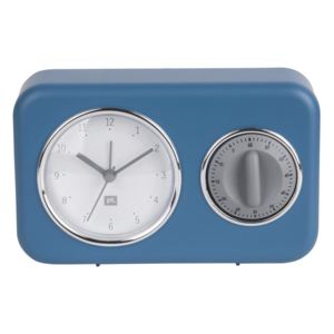 Kuchyňské hodiny s minutkou Nostalgia 17 cm Present Time (Barva- modrá, šedá)