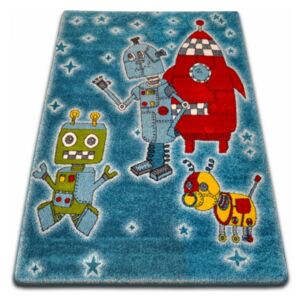 Dětský kusový koberec Roboti modrý, Velikosti 140x190cm