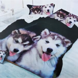 3D povlečení - Husky štěňata