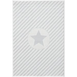 Livone Dětský koberec -hvězda mezi pruhy barva: šedá x bílá, rozměr: 120 x 180 cm