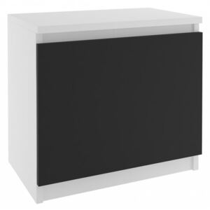 Moderní noční stolek Simply - bílá / černá