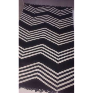 Jeff Banks Kilim Modern koberec 120x180cm Zig Zag - černá/béžová