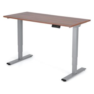 Výškově nastavitelný stůl Liftor 3segmentové nohy šedé, deska 1380 x 650 x 25 mm ořech