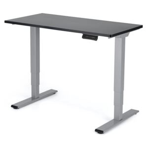 Výškově nastavitelný stůl Liftor 3segmentové nohy šedé, deska 1180 x 600 x 25 mm černá