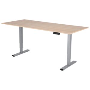 Výškově nastavitelný stůl Liftor 3segmentové nohy šedé, deska 1800 x 800 x 18 mm dub sorano