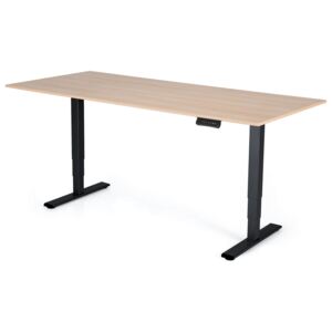 Polohovatelný stůl Liftor 3segmentové nohy černé, deska 1800 x 800 x 18 mm dub sorano