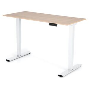 Výškově nastavitelný stůl Liftor 3segmentové nohy bílé, deska 1380 x 650 x 18 mm dub sorano