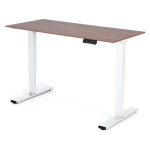 Výškově nastavitelný stůl Liftor 3segmentové nohy bílé, deska 1380 x 650 x 18 mm ořech