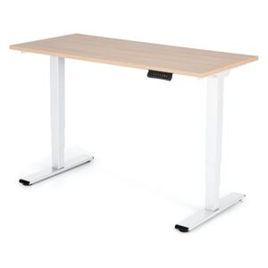 Výškově nastavitelný stůl Liftor 3segmentové nohy bílé, deska 1380 x 650 x 25 mm dub sorano