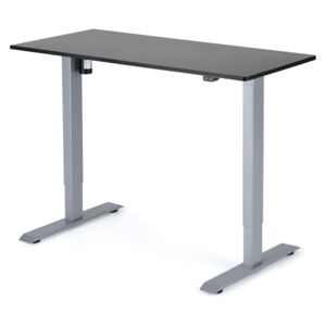 Výškově nastavitelný stůl Liftor 2segmentové nohy šedé, deska 1180 x 600 x 18 mm černá