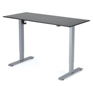 Výškově nastavitelný stůl Liftor 2segmentové nohy šedé, deska 1380 x 650 x 18 mm černá